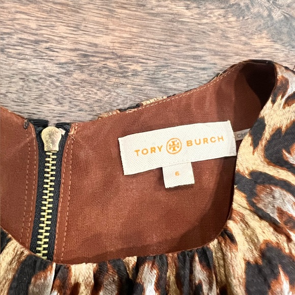 Tory Burch Top Animal Print Size 6 Silk - Picture 3 of 6
